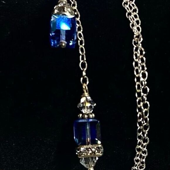 AIC# Sterling & Ice Blue Crystal Necklace - Picture 7 of 11